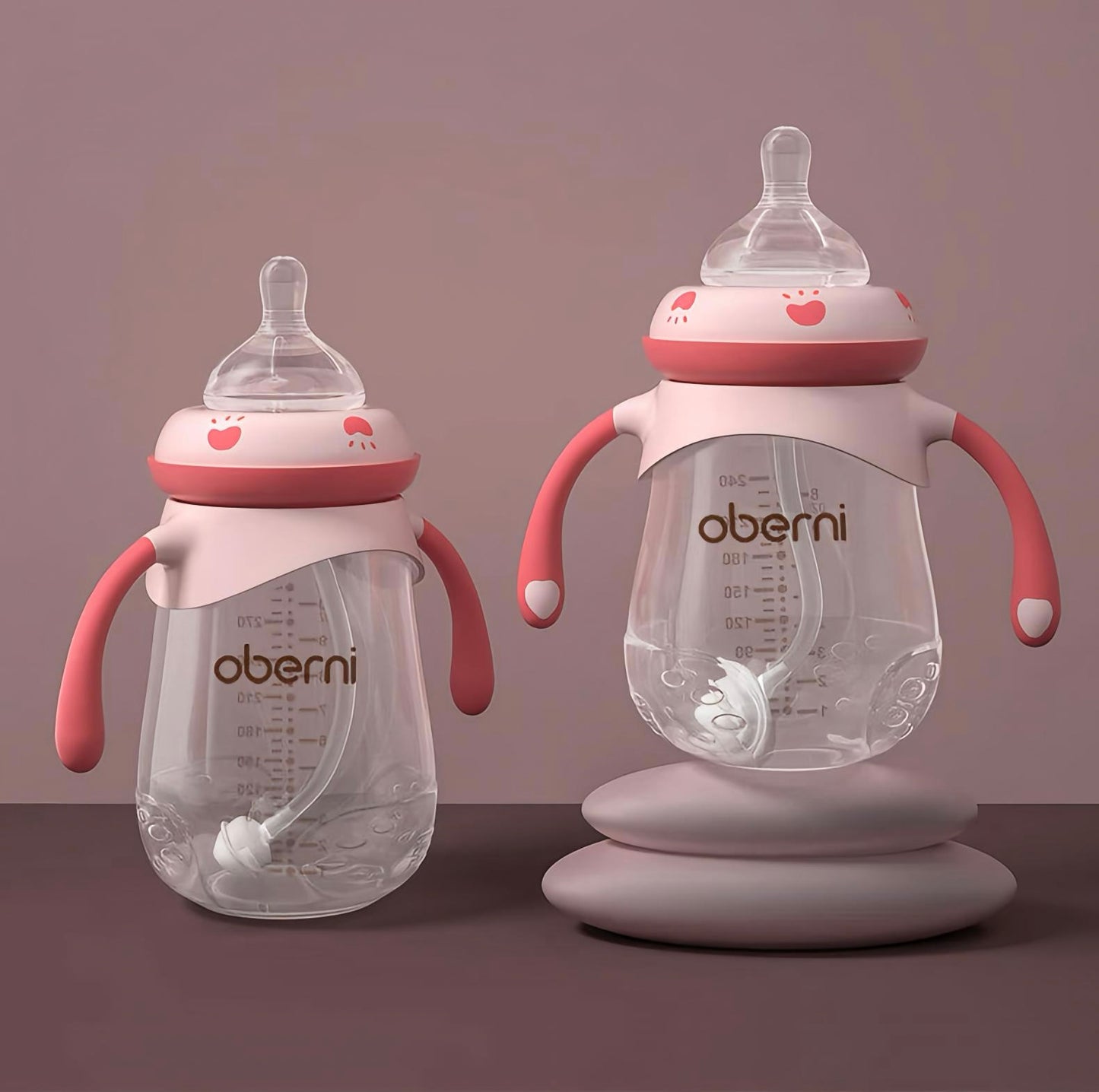 Oberni széles nyakú fogantyús cumisüveg (240 ml / 300 ml)