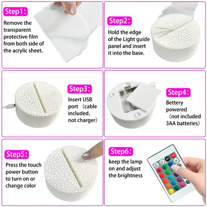 3D Stitches éjjeli lámpa