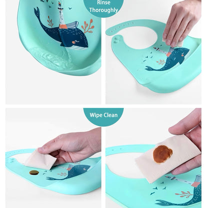 Vízálló szilikon előke – babák etetéséhez