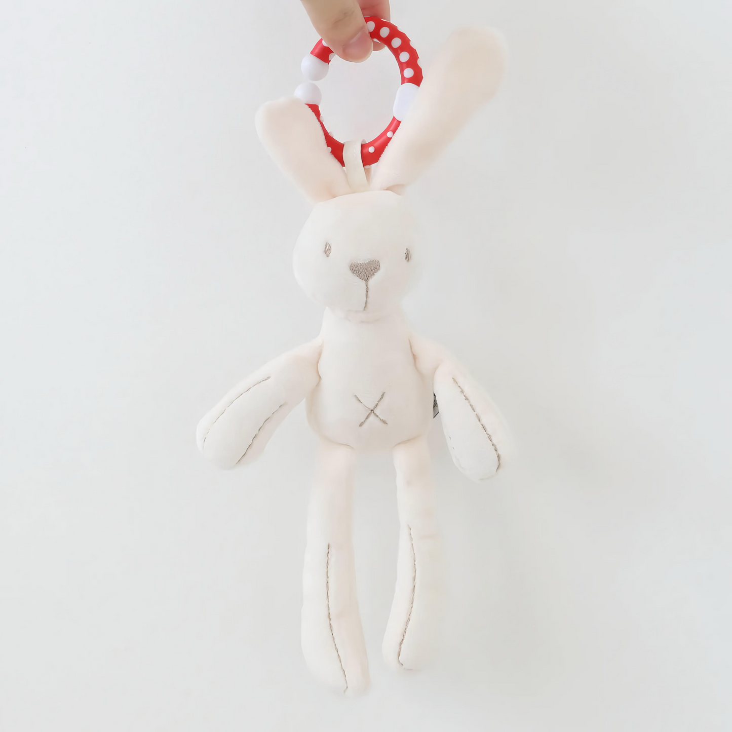 Babakocsira akasztható játék - plüss nyuszi és mackó csörgővel