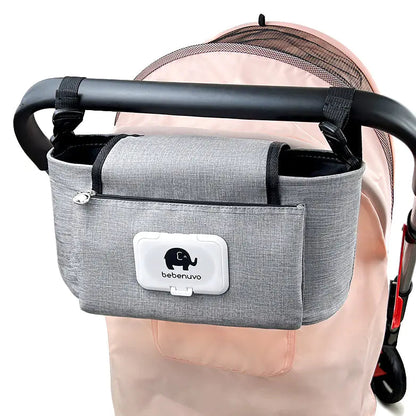 Többfunkciós babakocsi tároló táska nedves törlőkendő tartóval