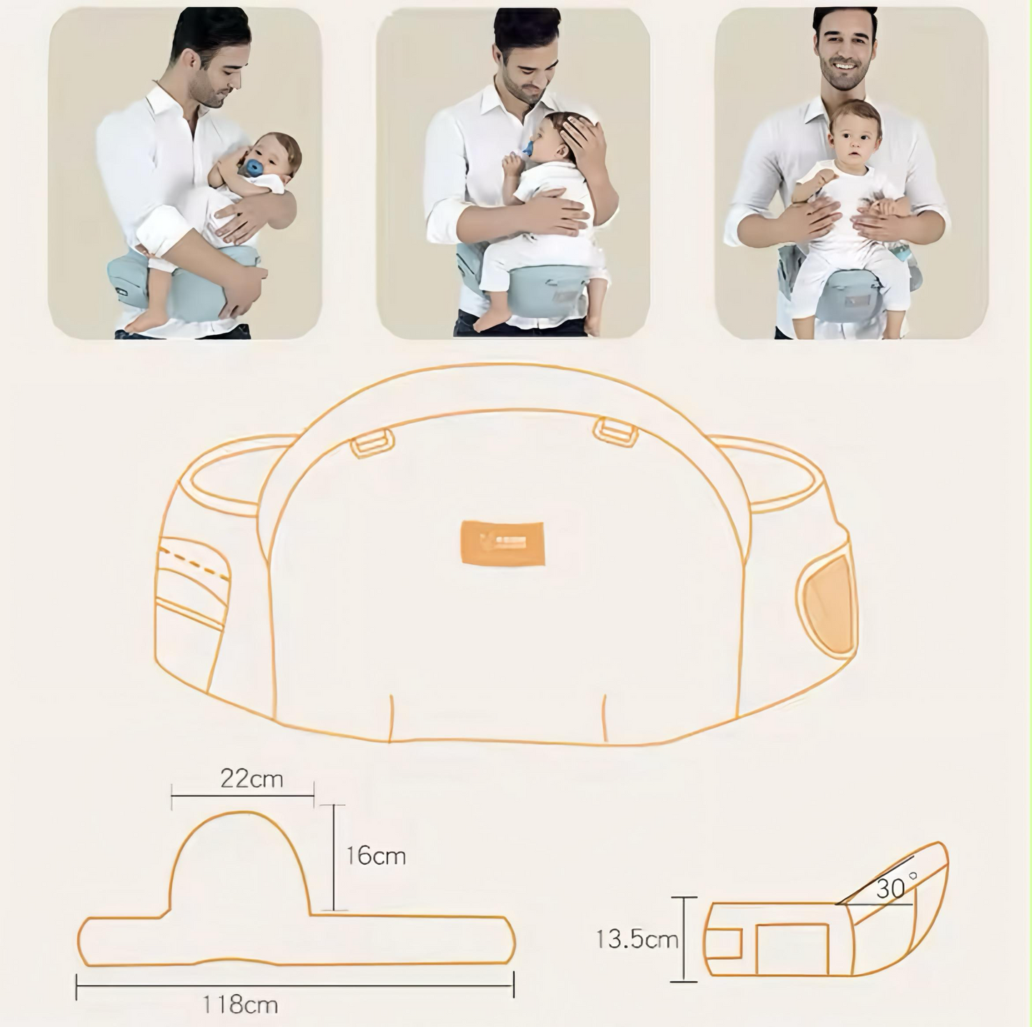 Baba csípőhordozó | Ergonomikus & Multifunkciós