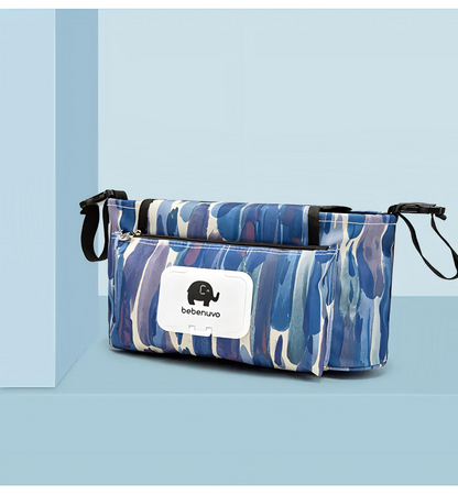 Többfunkciós babakocsi tároló táska nedves törlőkendő tartóval