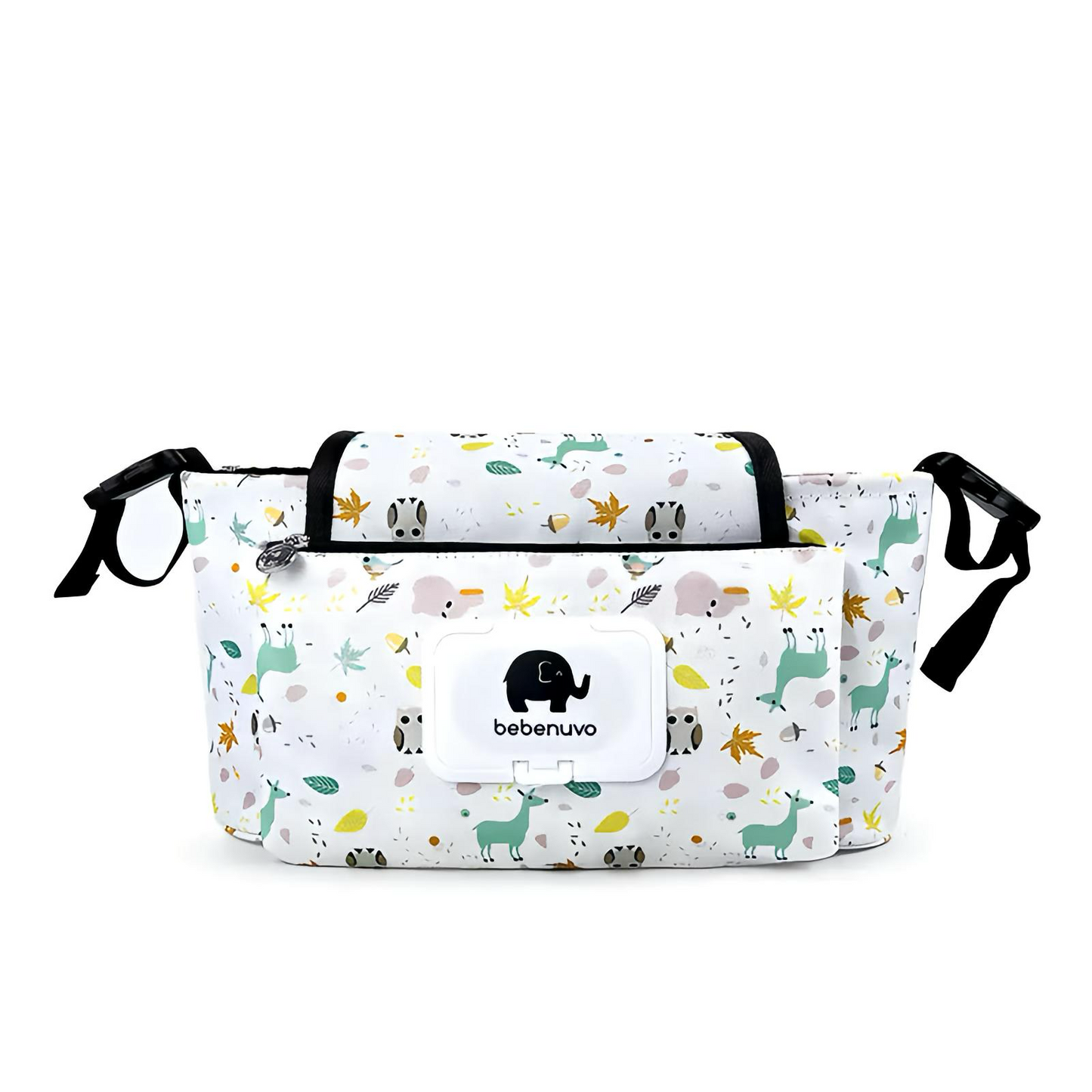 Többfunkciós babakocsi tároló táska nedves törlőkendő tartóval