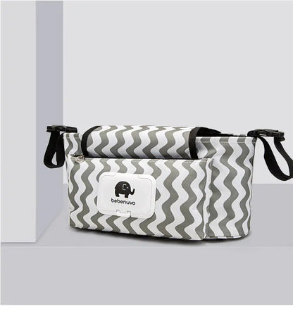 Többfunkciós babakocsi tároló táska nedves törlőkendő tartóval